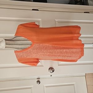 Le Polka Women Tigh-Knit Knit Top Orange Ramie 🍊 Size M